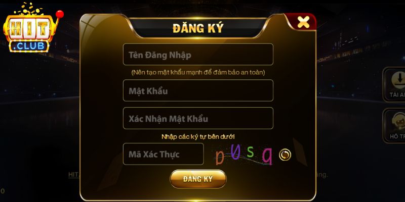 Các thông tin cần nhập khi đăng ký Hitclub