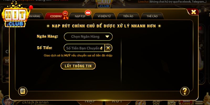 Chi tiết toàn bộ phương thức nạp rút tiền Hitclub