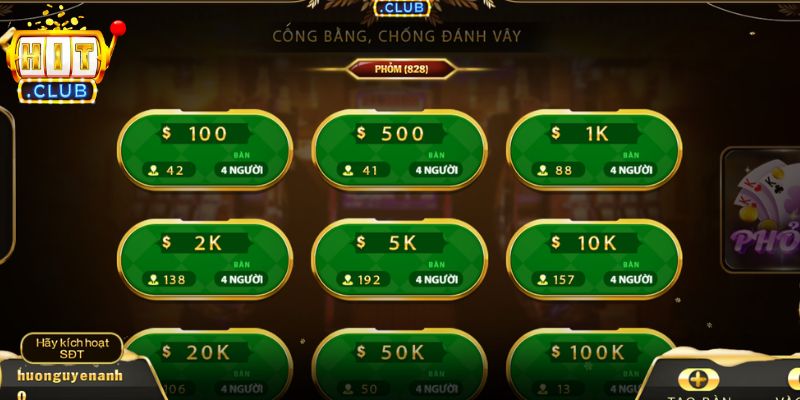 Hướng dẫn thực hiện các hành động cơ bản trong phỏm Hitclub hiệu quả.