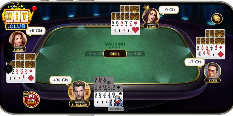 Tính điểm chuẩn xác trong tiến lên Hitclub giúp xác định thứ tự vị trí